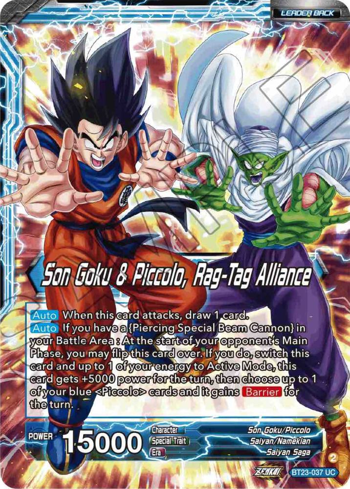 Son Goku // Son Goku & Piccolo, Rag-Tag Alliance BT23-037 card from Perfect Combination