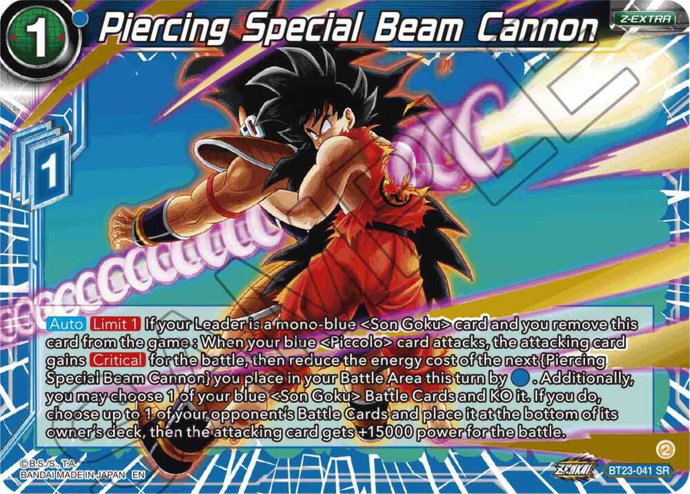 Piercing Special Beam Cannon BT23-041 card from Perfect Combination