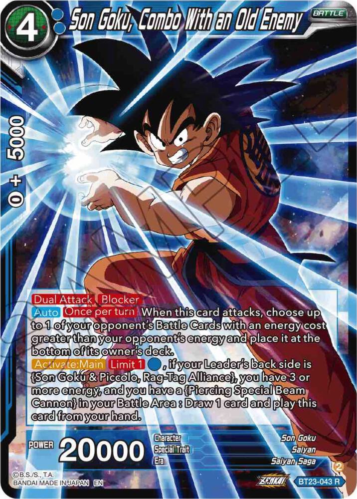 Son Goku, Combo With an Old Enemy BT23-043 card from Perfect Combination