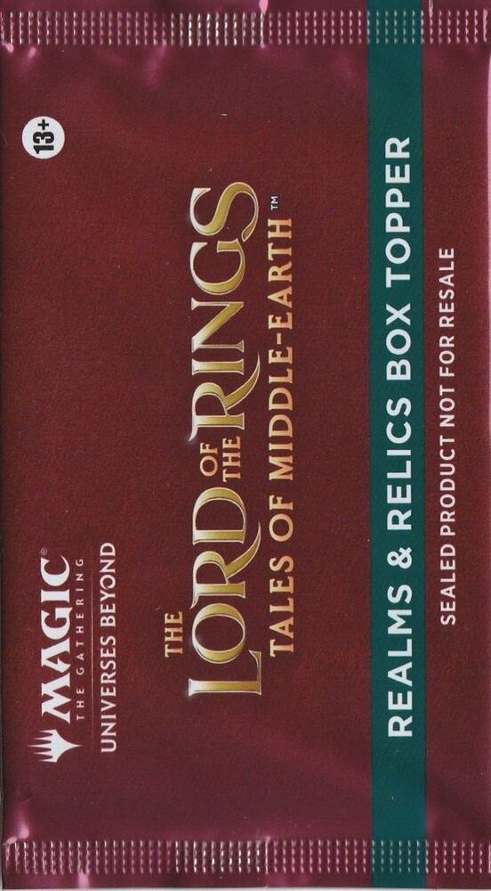 Universes Beyond: The Lord of the Rings: Tales of Middle-earth - Realms & Relics Box Topper Pack card from Universes Beyond: The Lord of the Rings: Tales of Middle-earth