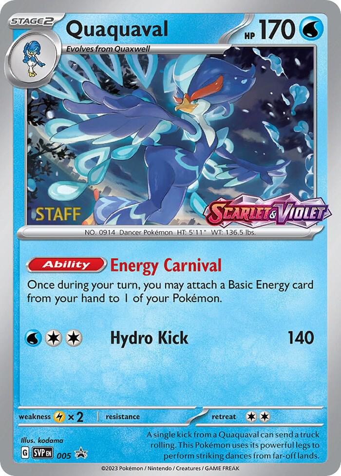 Quaquaval (Prerelease) [Staff] 005 card from SV: Scarlet & Violet Promo Cards