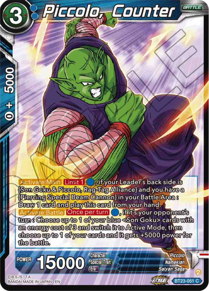 Piccolo, Counter BT23-051 card from Perfect Combination