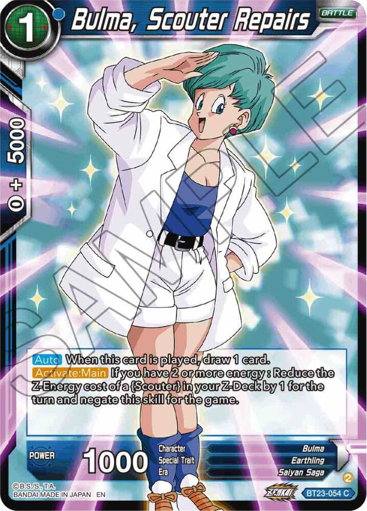 Bulma, Scouter Repairs BT23-054 card from Perfect Combination