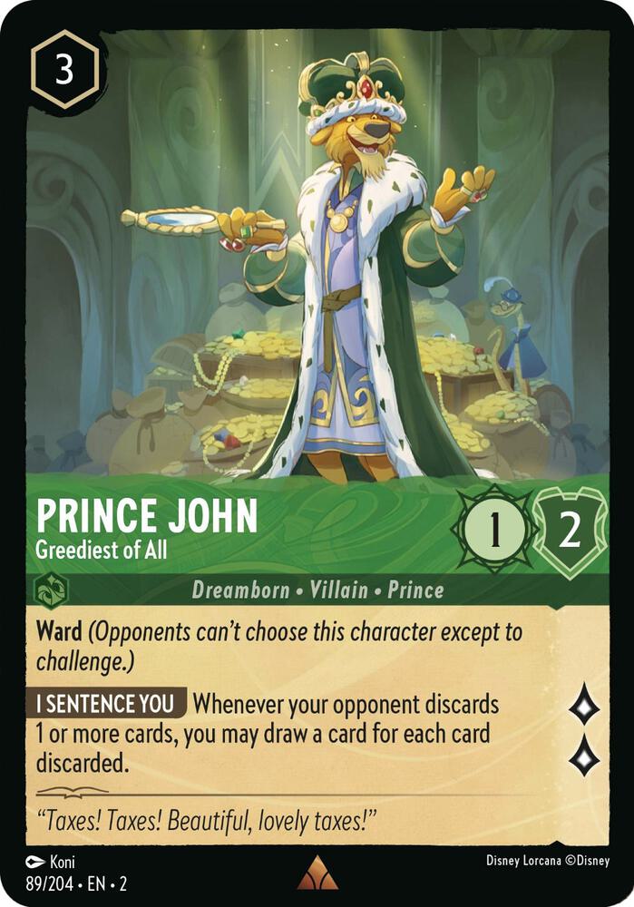 Prince John - Greediest of All 89/204 card from Rise of the Floodborn