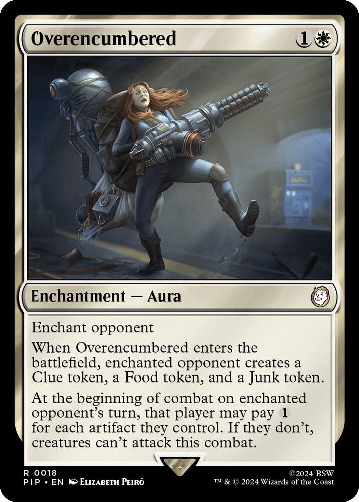 Overencumbered 18 card from Universes Beyond: Fallout