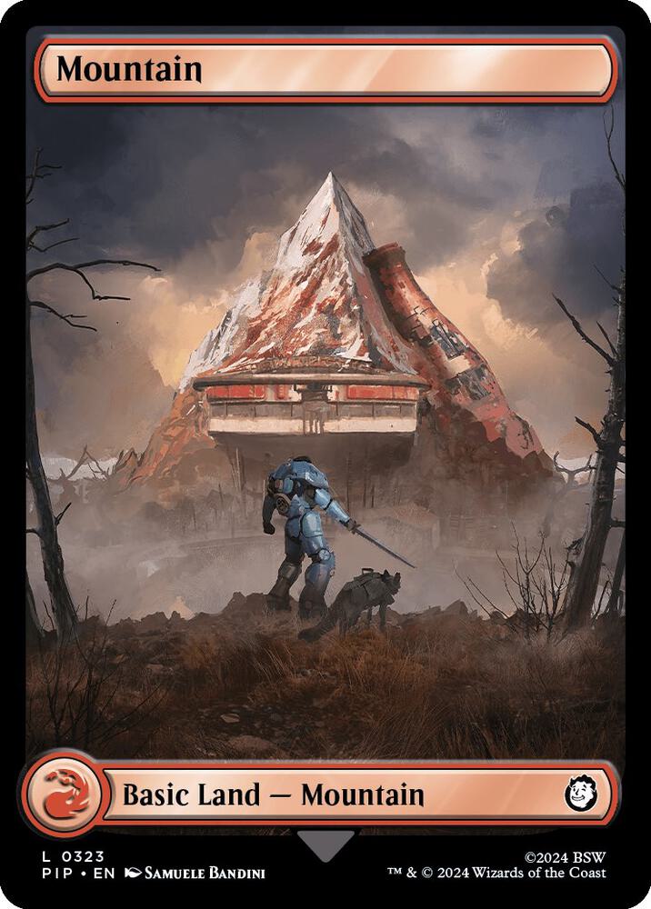 Mountain 323 card from Universes Beyond: Fallout