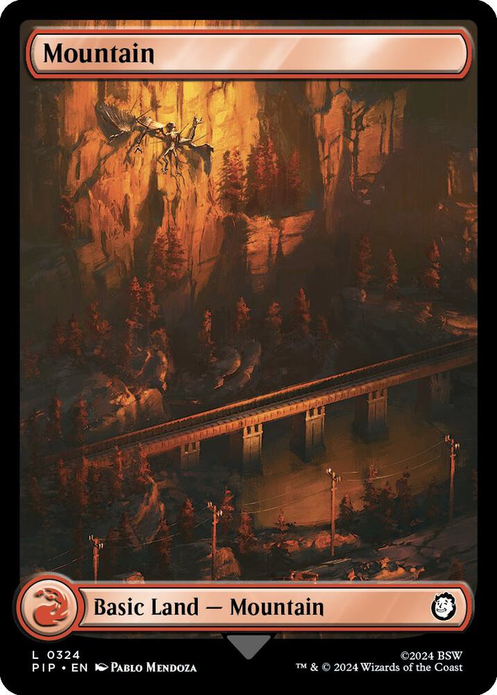 Mountain 324 card from Universes Beyond: Fallout