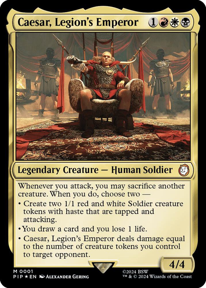 Caesar, Legion's Emperor 1 card from Universes Beyond: Fallout