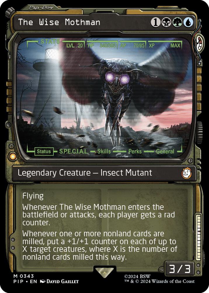 The Wise Mothman (Showcase) 343 card from Universes Beyond: Fallout