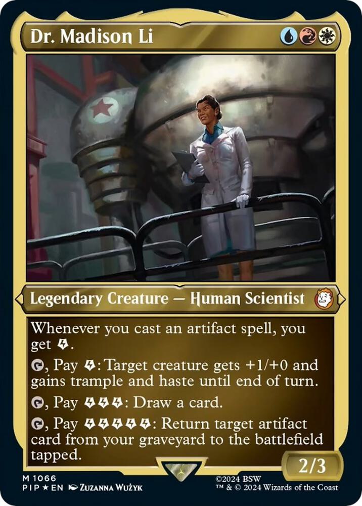 Dr. Madison Li (Display Commander) - Thick Stock 1066 card from Universes Beyond: Fallout