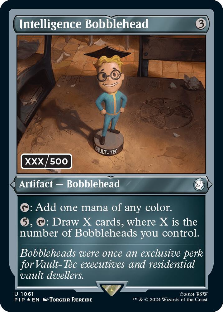 Intelligence Bobblehead (Serial Numbered) 1061 card from Universes Beyond: Fallout