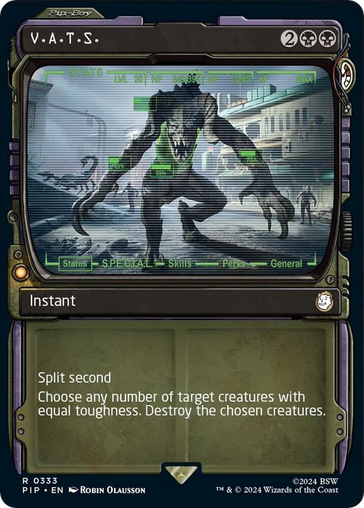 V.A.T.S. (Showcase) 333 card from Universes Beyond: Fallout