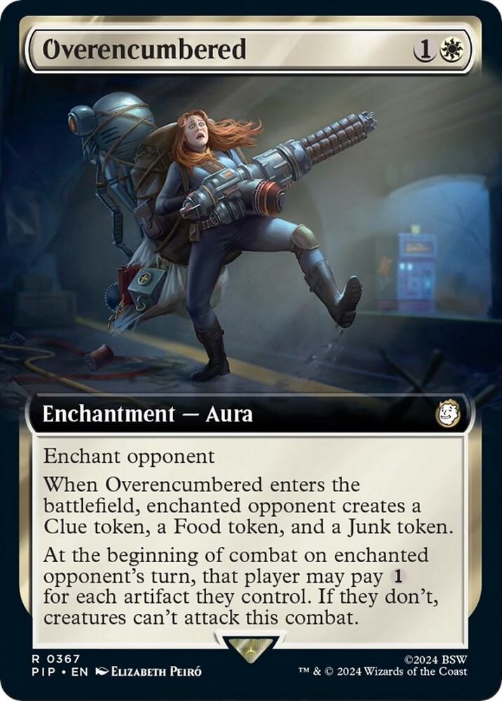 Overencumbered (Extended Art) 367 card from Universes Beyond: Fallout