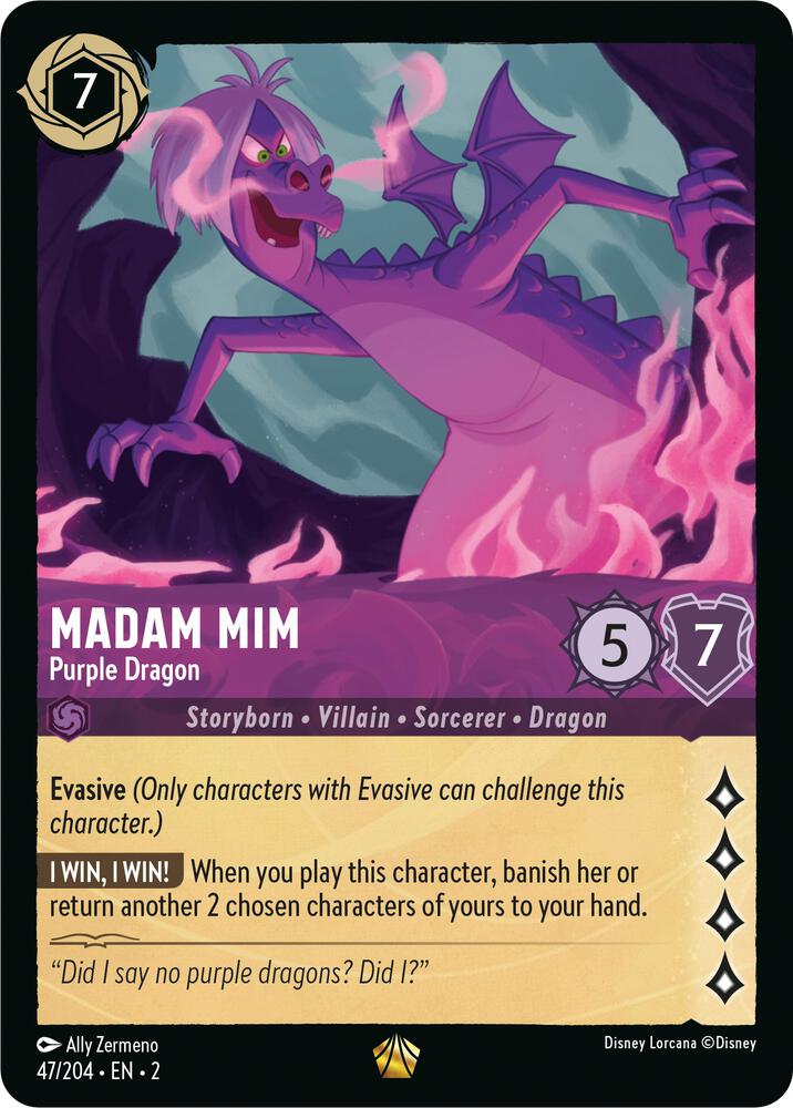 Madam Mim - Purple Dragon 47/204 card from Rise of the Floodborn