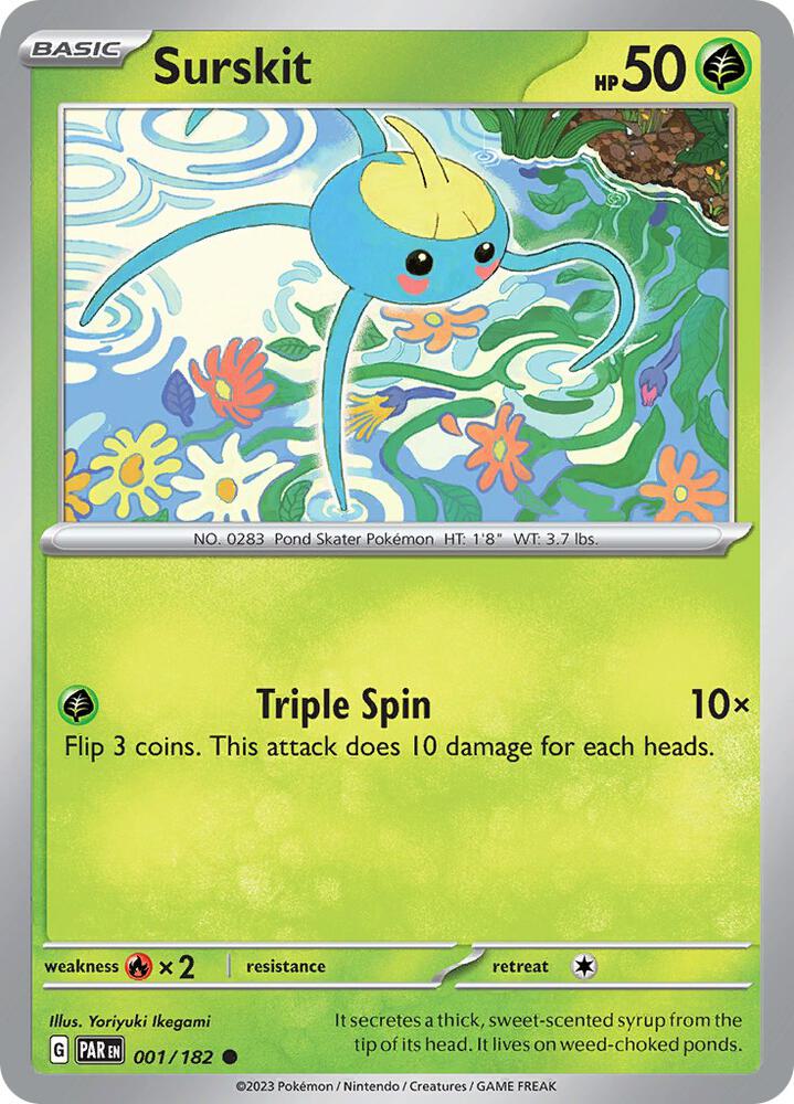 Surskit 001/182 card from SV04: Paradox Rift
