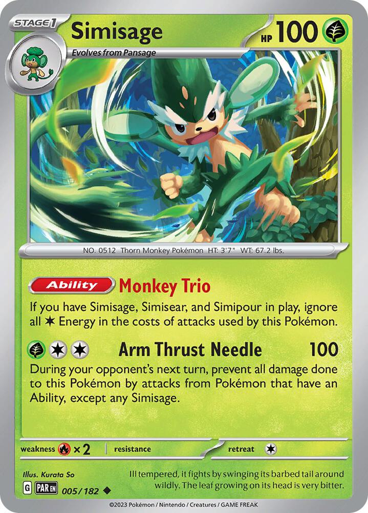 Simisage 005/182 card from SV04: Paradox Rift