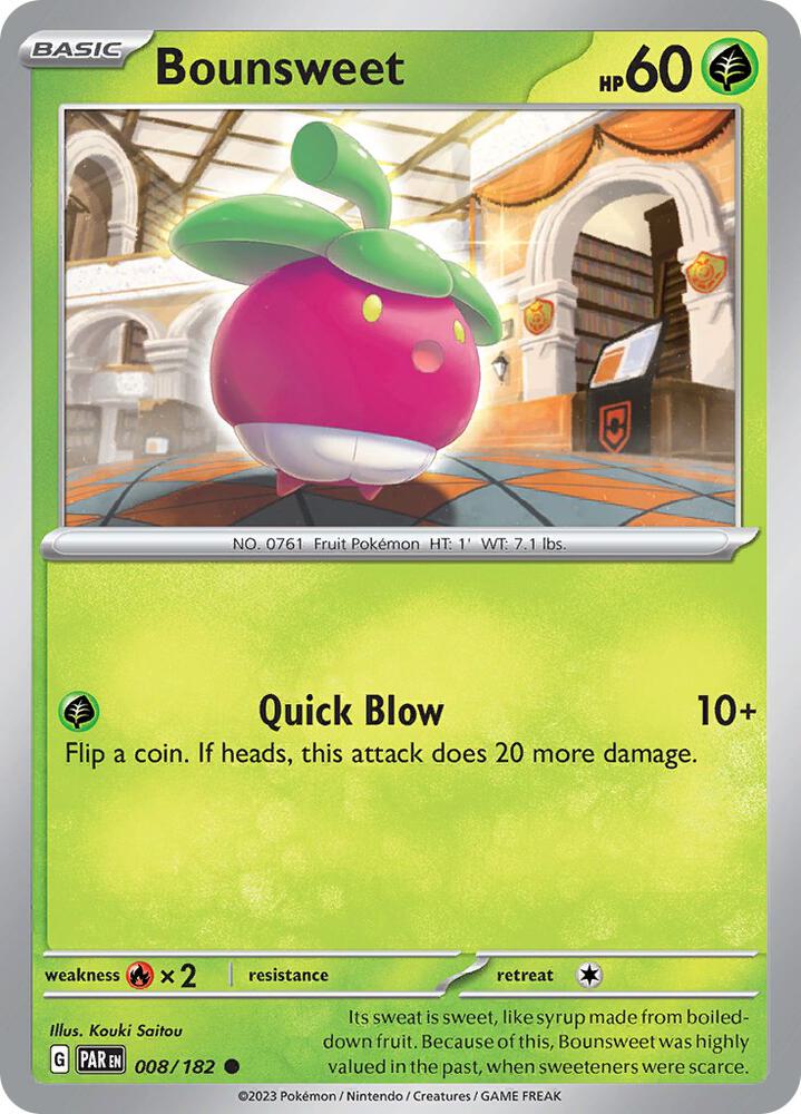 Bounsweet 008/182 card from SV04: Paradox Rift