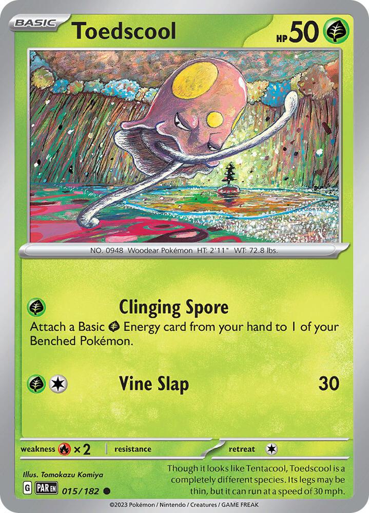 Toedscool 015/182 card from SV04: Paradox Rift