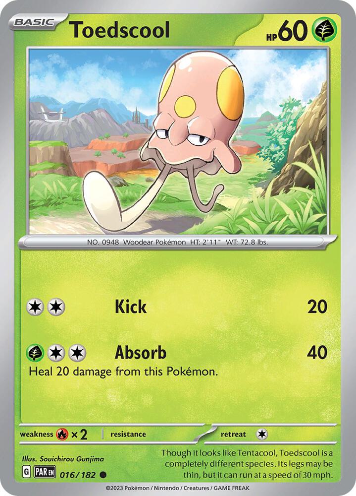 Toedscool 016/182 card from SV04: Paradox Rift