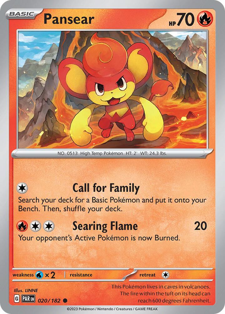 Pansear 020/182 card from SV04: Paradox Rift