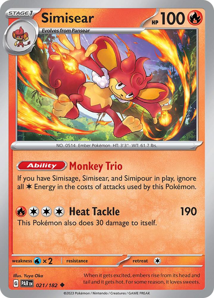 Simisear 021/182 card from SV04: Paradox Rift
