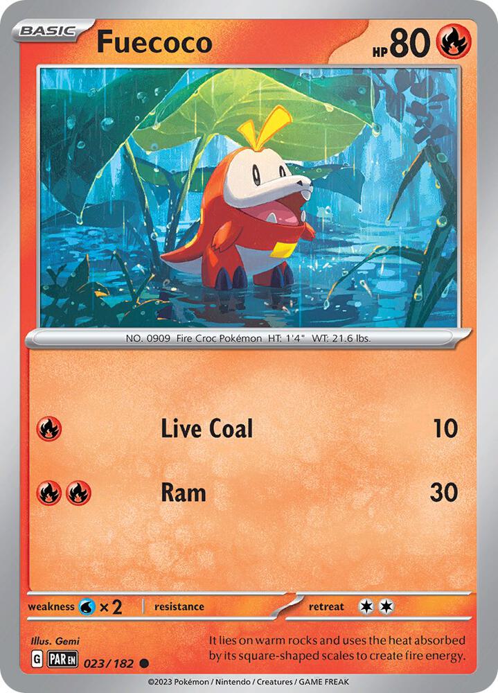 Fuecoco 023/182 card from SV04: Paradox Rift