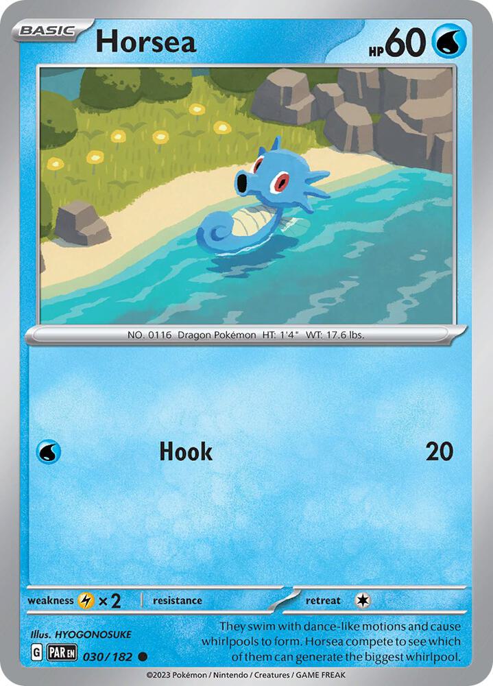 Horsea 030/182 card from SV04: Paradox Rift