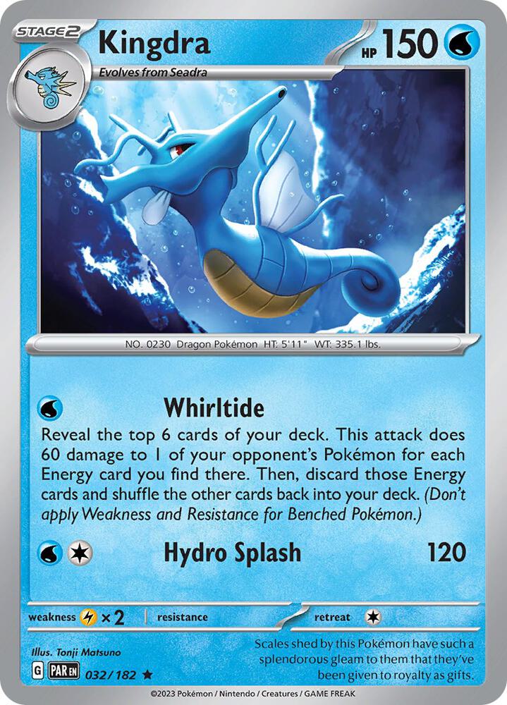Kingdra 032/182 card from SV04: Paradox Rift