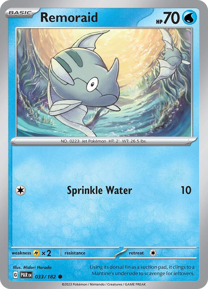 Remoraid 033/182 card from SV04: Paradox Rift
