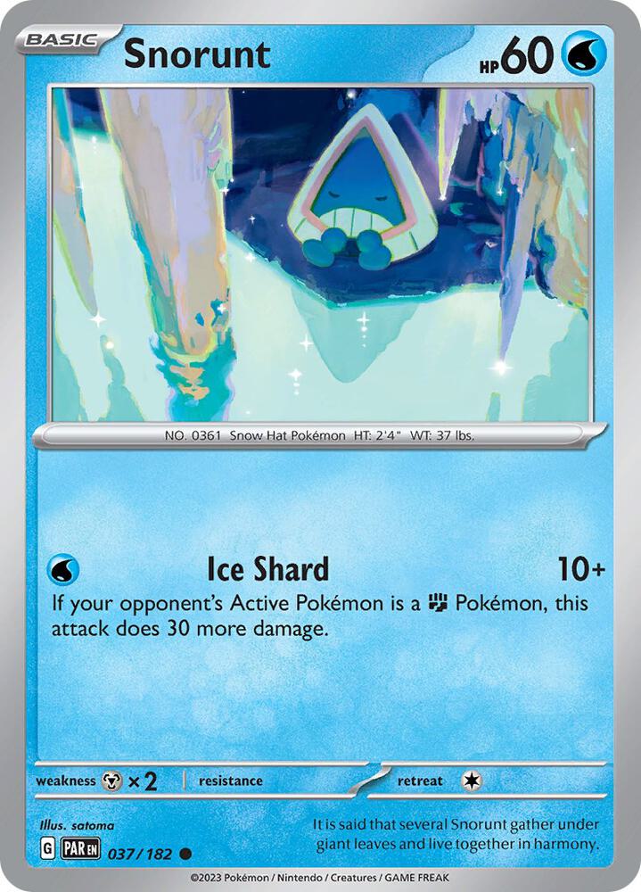 Snorunt 037/182 card from SV04: Paradox Rift