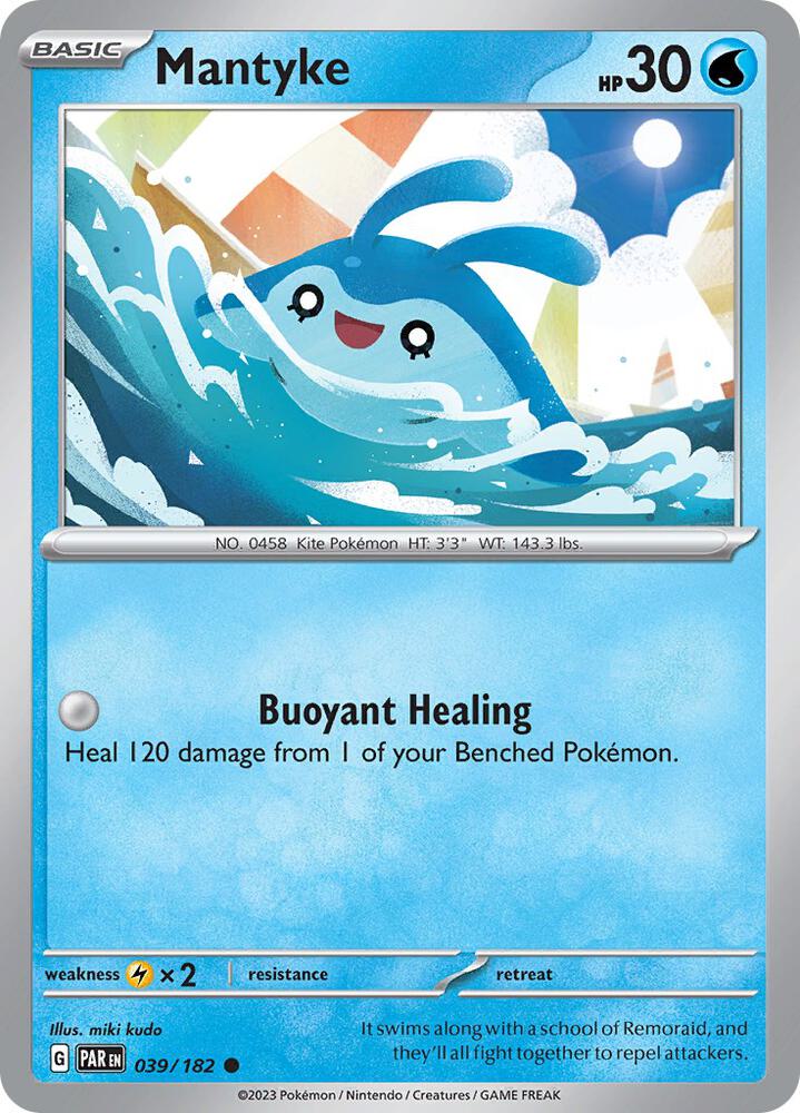 Mantyke 039/182 card from SV04: Paradox Rift