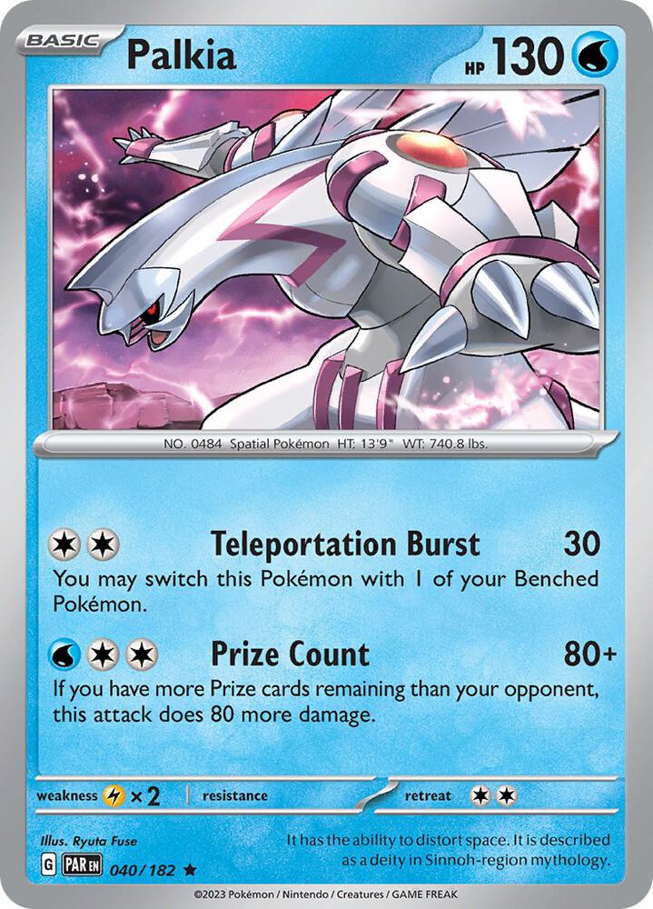 Palkia 040/182 card from SV04: Paradox Rift
