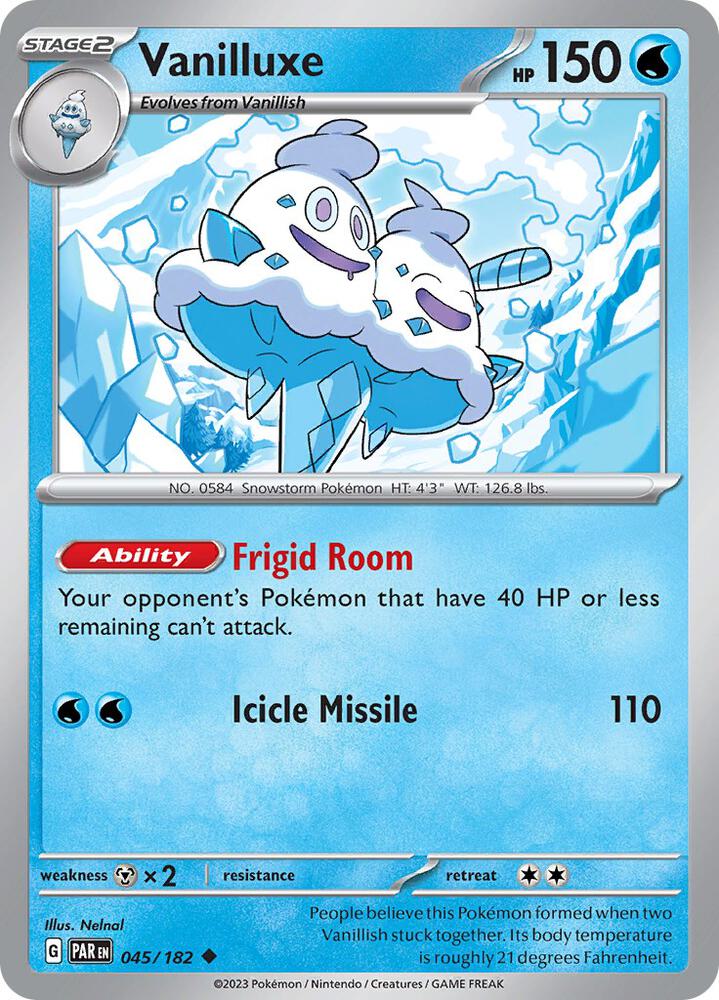 Vanilluxe 045/182 card from SV04: Paradox Rift