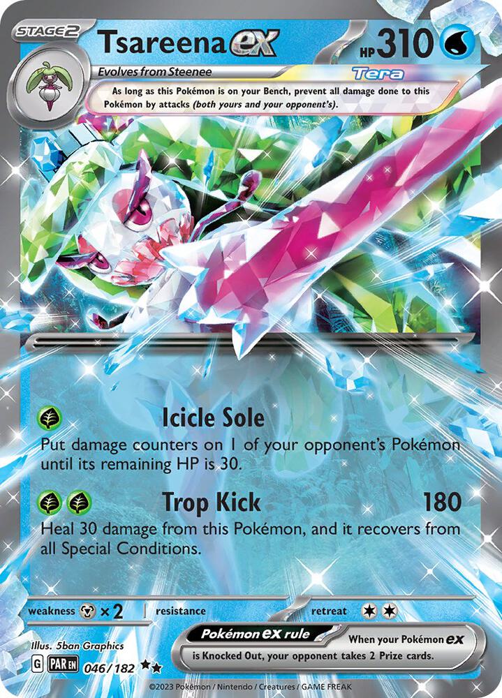 Tsareena ex 046/182 card from SV04: Paradox Rift