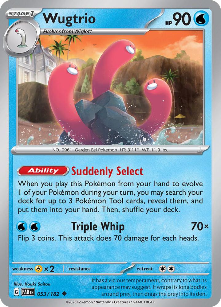 Wugtrio 053/182 card from SV04: Paradox Rift