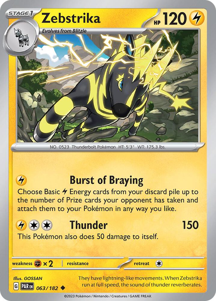 Zebstrika 063/182 card from SV04: Paradox Rift