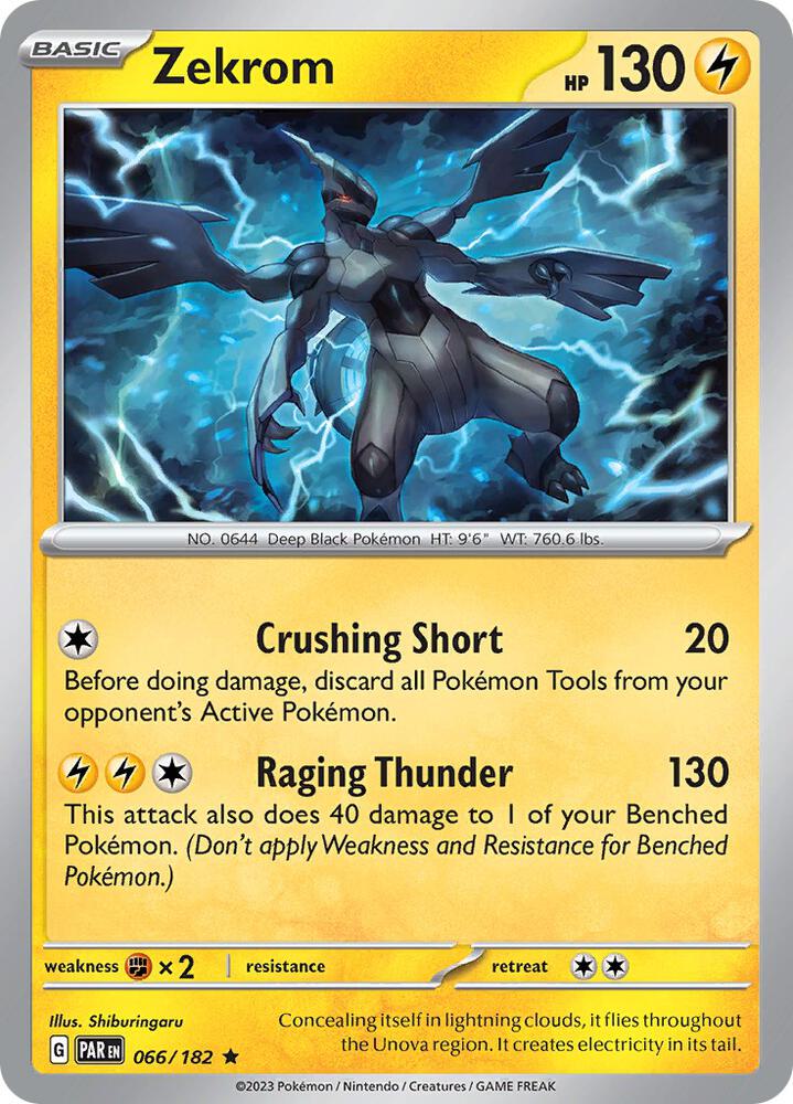 Zekrom 066/182 card from SV04: Paradox Rift