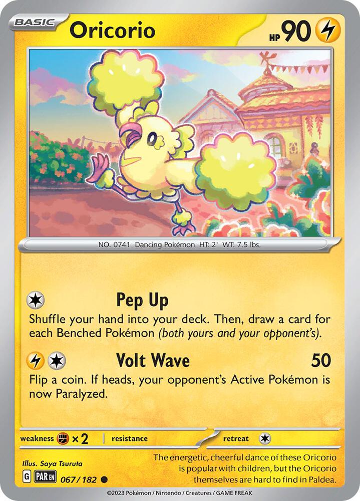 Oricorio 067/182 card from SV04: Paradox Rift