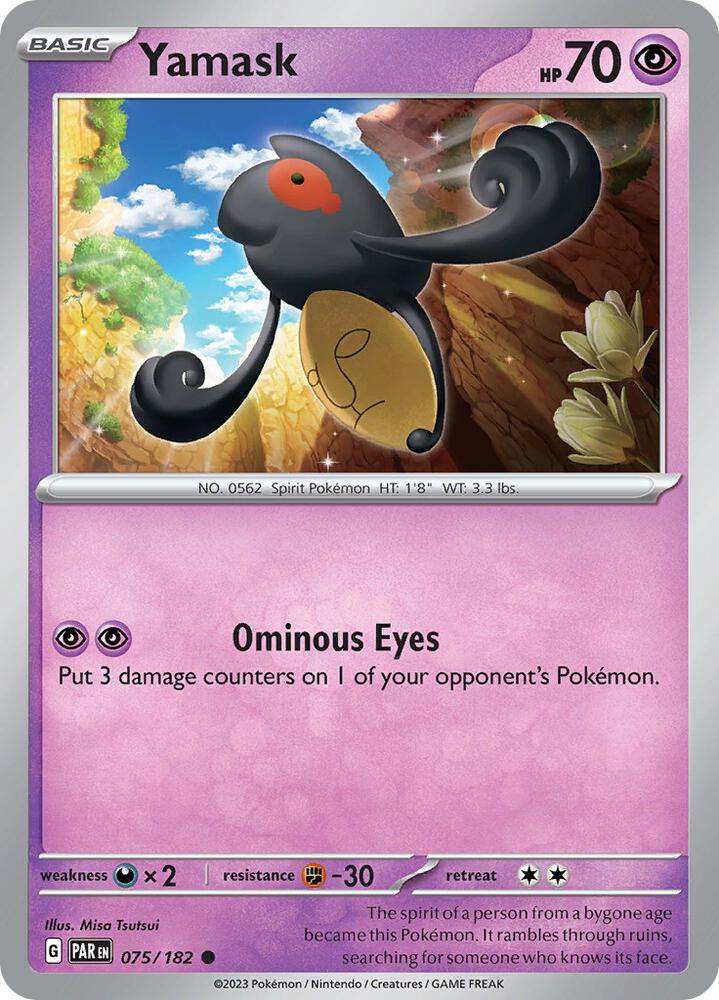 Yamask 075/182 card from SV04: Paradox Rift