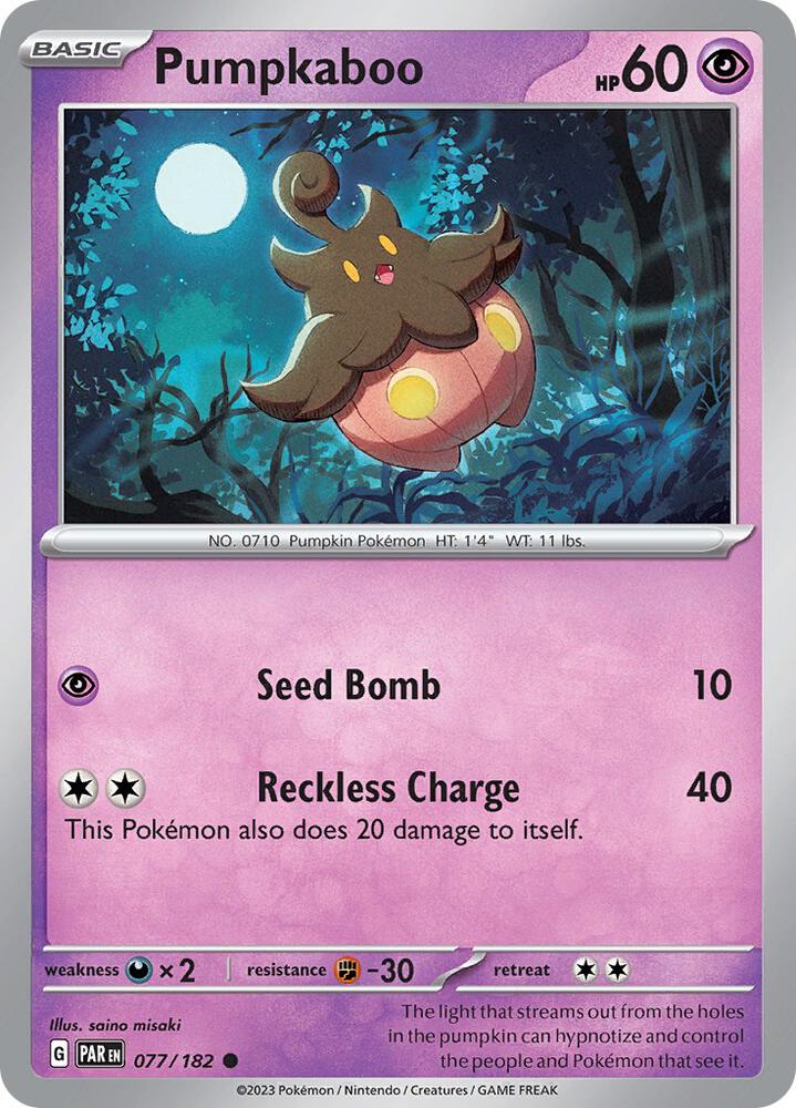 Pumpkaboo 077/182 card from SV04: Paradox Rift