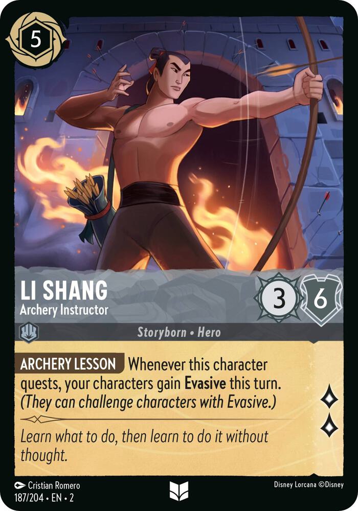 Li Shang - Archery Instructor 187/204 card from Rise of the Floodborn