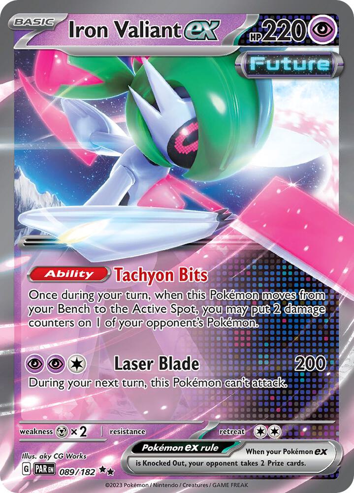 Iron Valiant ex 089/182 card from SV04: Paradox Rift