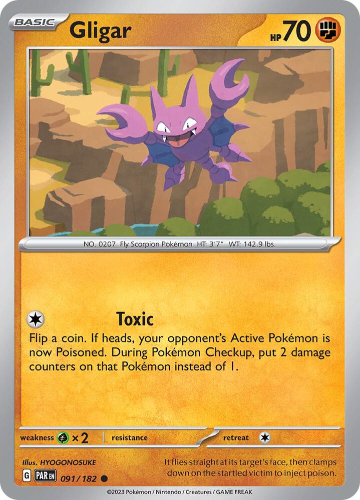 Gligar 091/182 card from SV04: Paradox Rift