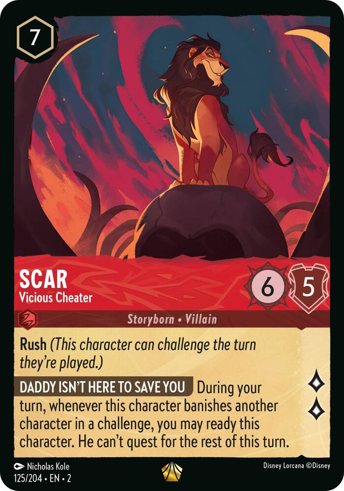 Scar - Vicious Cheater 125/204 card from Rise of the Floodborn