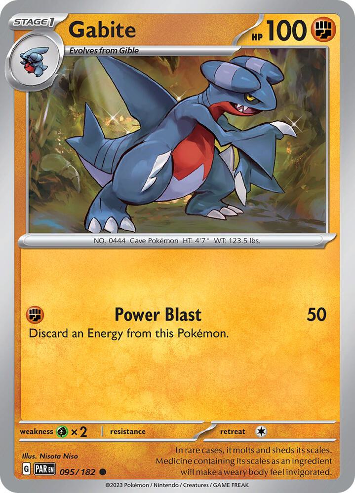 Gabite 095/182 card from SV04: Paradox Rift