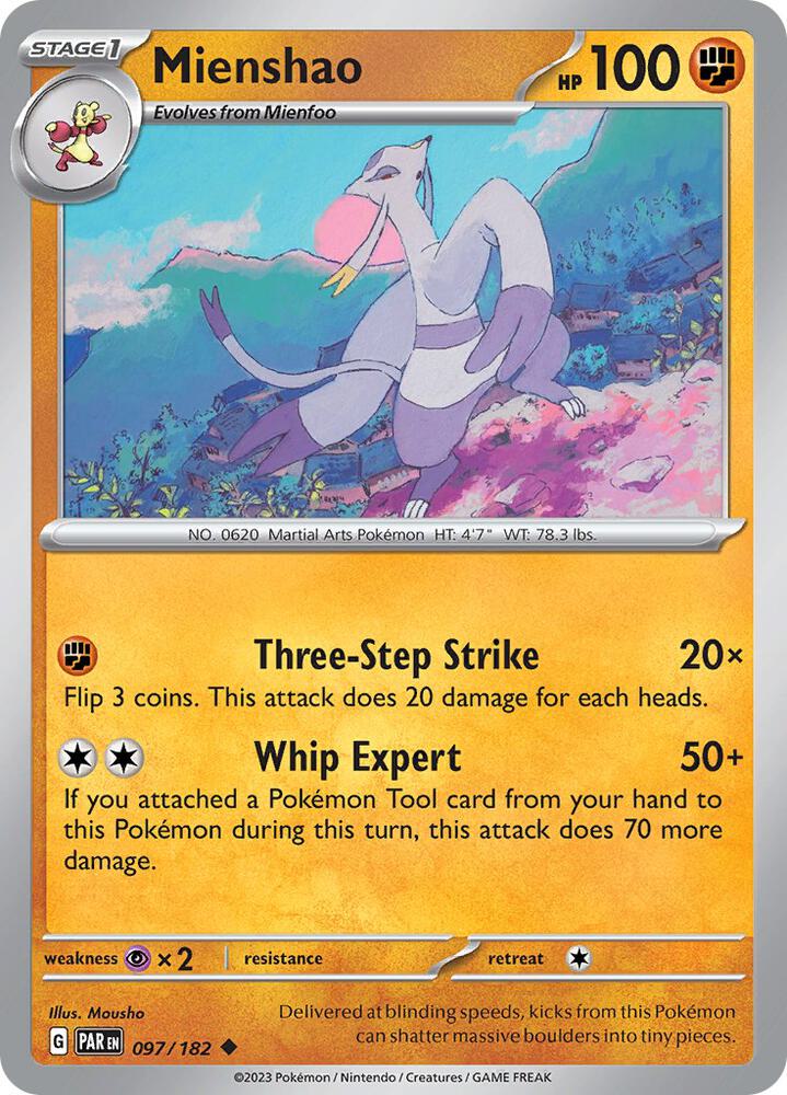 Mienshao 097/182 card from SV04: Paradox Rift