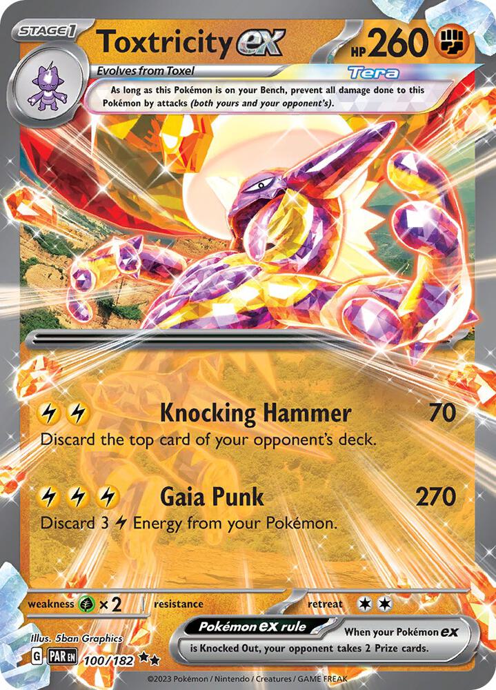 Toxtricity ex 100/182 card from SV04: Paradox Rift