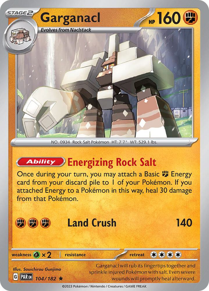 Garganacl 104/182 card from SV04: Paradox Rift