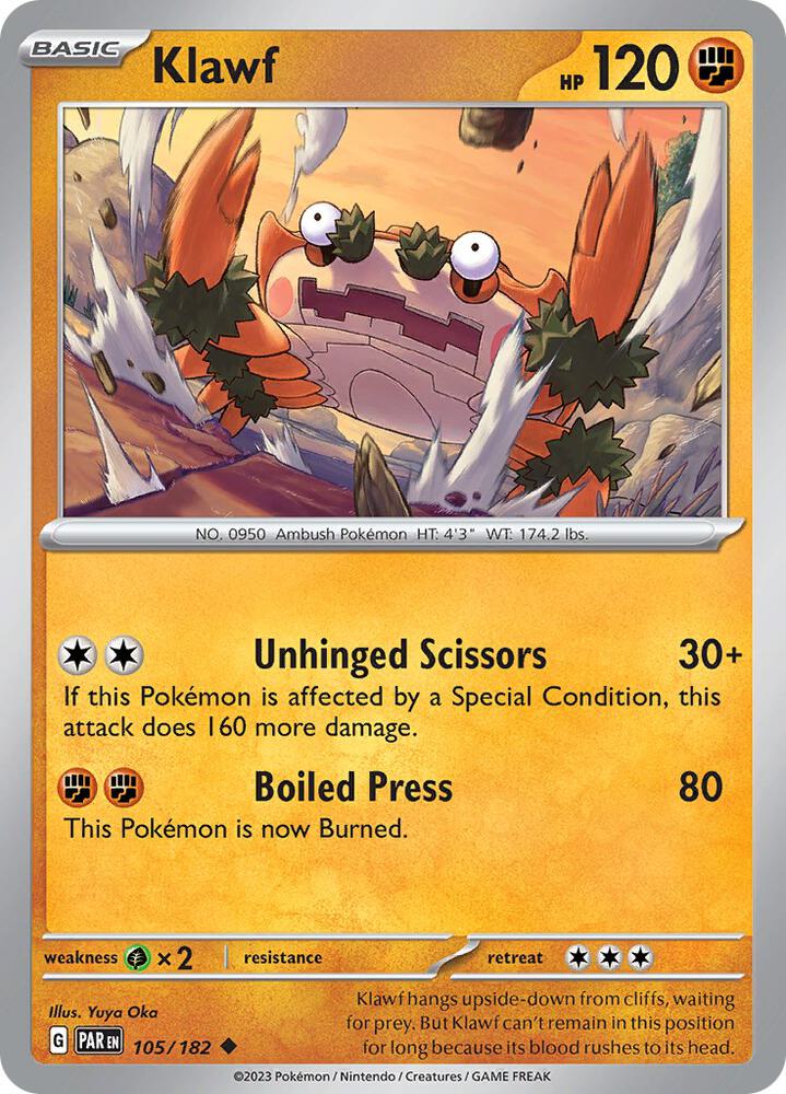 Klawf 105/182 card from SV04: Paradox Rift