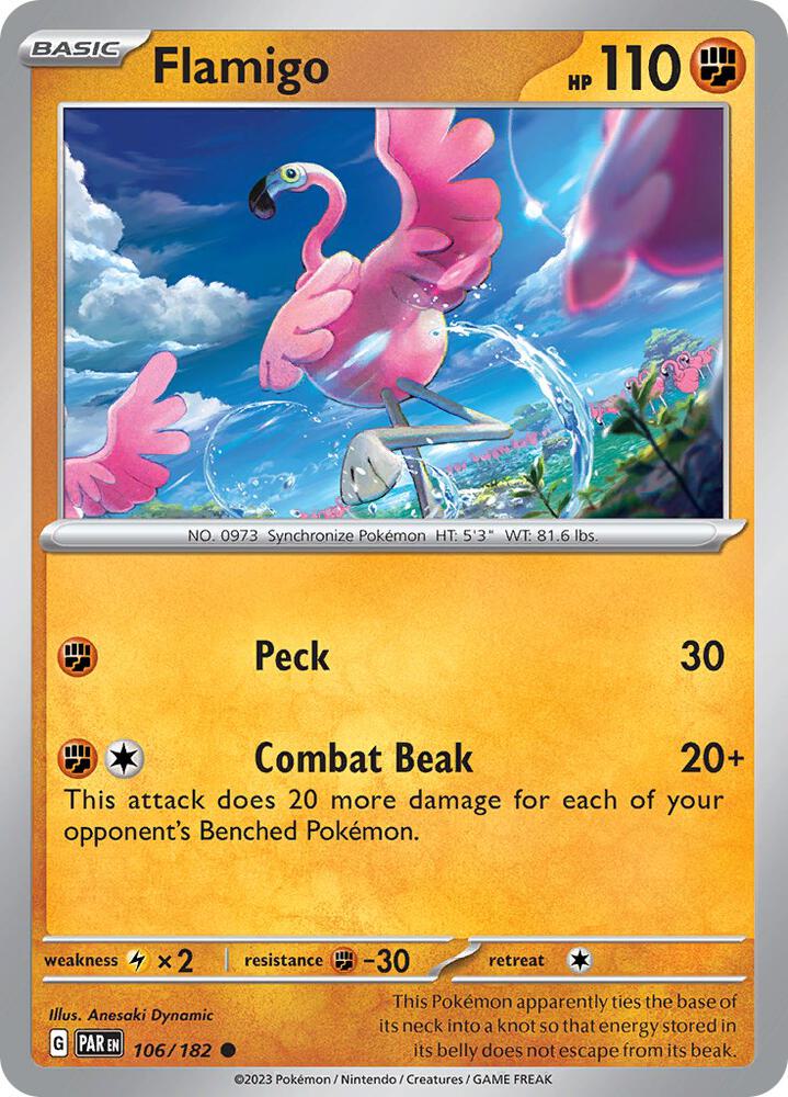 Flamigo 106/182 card from SV04: Paradox Rift